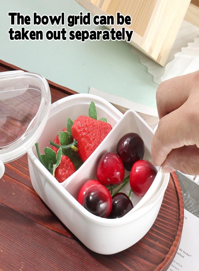 FMOACEN 3 PCS Double Compartment Snack Containers, Small Reusable Removable Fruits Snack box Containers Snacks Dips Takeout Leakproof & Airtight Food Storage Box for Travel, Office, Picnic - Image 4